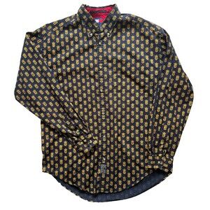 RARE 90s Tommy Hilfiger Shirt Fraternity Style Ivy League AOP VINTAGE Size M